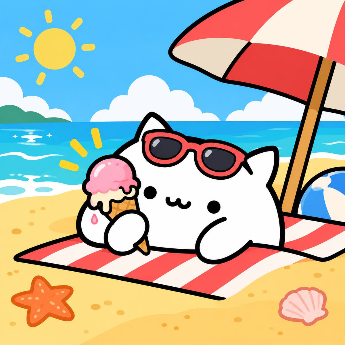 BongoCatOnGo's tweet photo. Bongo's beach day https://t.co/tnCBe2HNh9