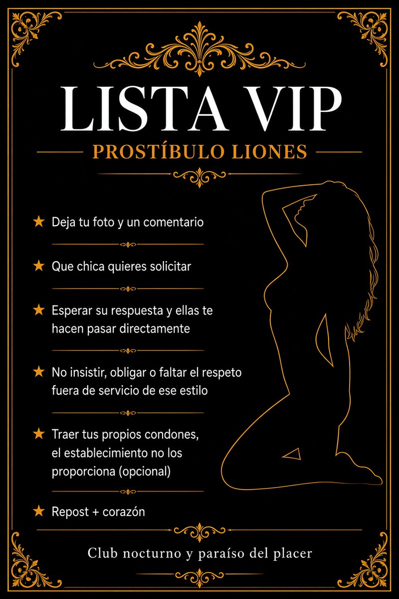 Diana_la_putita's tweet photo. El Prostibulo Liones abre sus puertas al publico!

Dar RT &amp; ♡ para entrar a la lista de espera!

Cumplir requisitos de la imagen para tener prioridad

#Sexrol | #FreeRol | #Burdel | #Rol

https://t.co/ta91hmC0FF https://t.co/Cbi5nnh1Vu