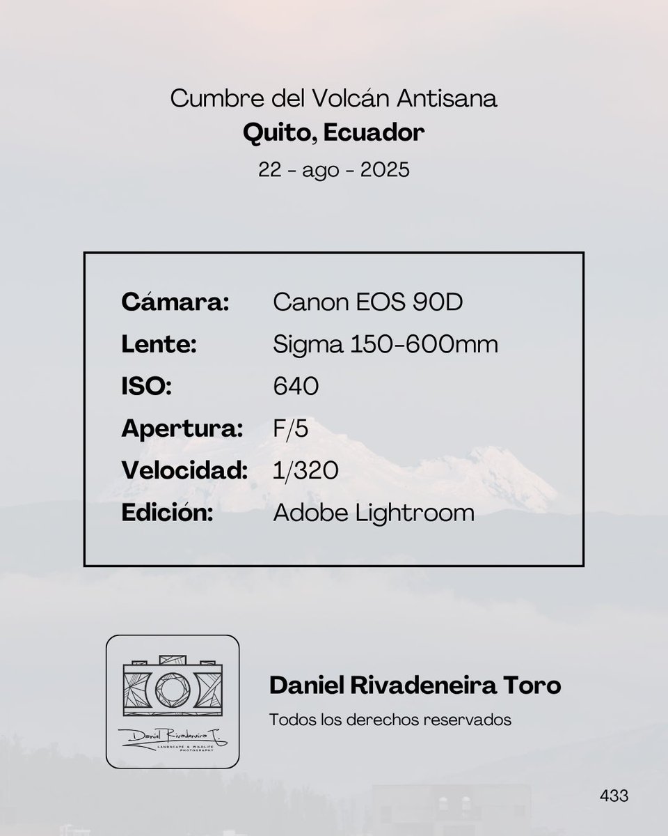 DRivaT90's tweet photo. 433. Cumbre del Volcán Antisana
Quito, Ecuador 🇪🇨
-
-
-
#Ecuador
#Canon
#Landscape
#PhotographyIsArt
#ThisIsNotAI https://t.co/oTFy9KhO7Q