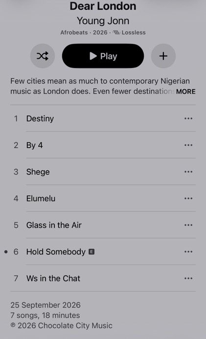 Tobiwlvj's tweet photo. YOUNG JONN

NEW PROJECT — “DEAR LONDON” 

OUT NOW https://t.co/jymsjgrNKz