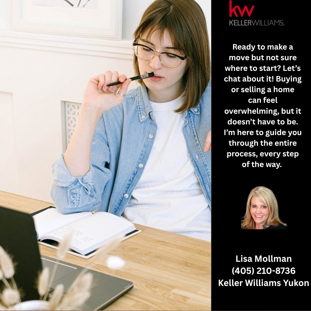 OKCHomesByLisa's tweet photo. Ready to make a move but not sure where to start? Start with a conversation with me!

Lisa Mollman (405) 210-8736 | Keller Williams, Yukon https://t.co/czdbTxw2cr