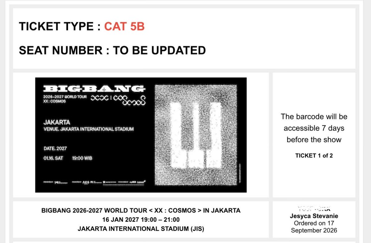 ChikaaDB's tweet photo. @dhimasishlah Haii kak aku ada 2tiket day 1 CAT 5B
Original platform price 
Tiket atas nama sendiri https://t.co/jWGzC3wVAp