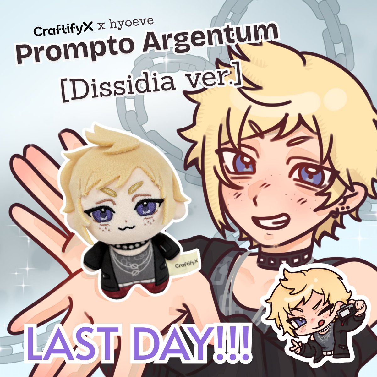 evecosu's tweet photo. [❤️&amp;🔁]

Tomorrows the last day for Prompto’s preorder!! Will we be able to reach 200+ orders?!?! Thank you so much to everyone who has ordered him!! 

get him before it ends!! 
>> https://t.co/3STa8XLmCA

#promptoargentum #ffxv #ff15 #finalfantasy15 #finalfantasyxv @craftifyxco https://t.co/aA7XBD75MV