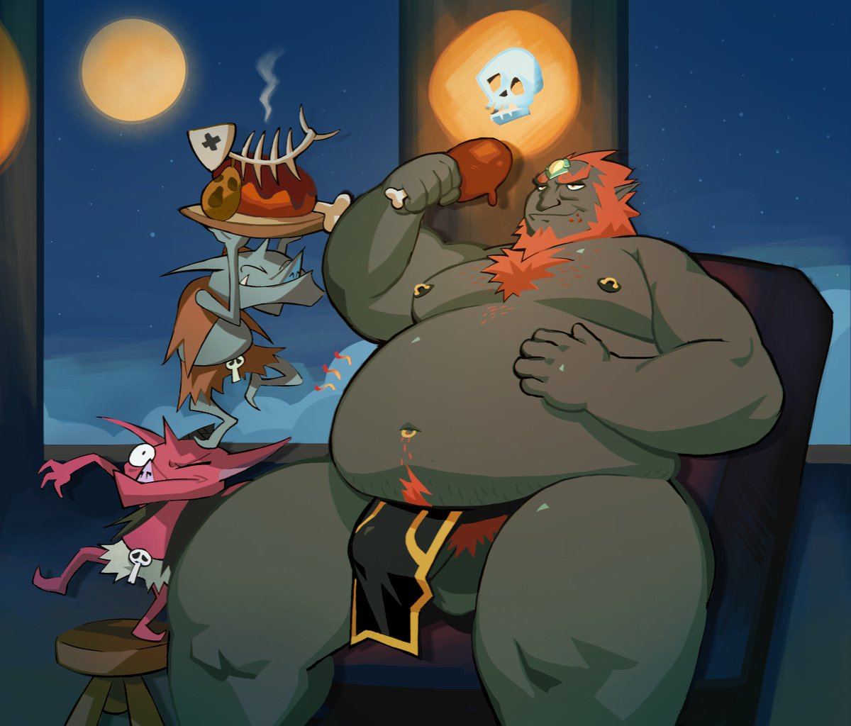lozchuchujelly's tweet photo. for ganondorf being the king of evil has its perks... such as eating like a king https://t.co/FJdAjJRYeP