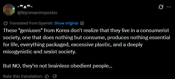 hatekpopstans's tweet photo. @feynmanimpostor @gimchel7 "It seems very sad to take it to such an extreme" 

Also you: https://t.co/U1sitryONj