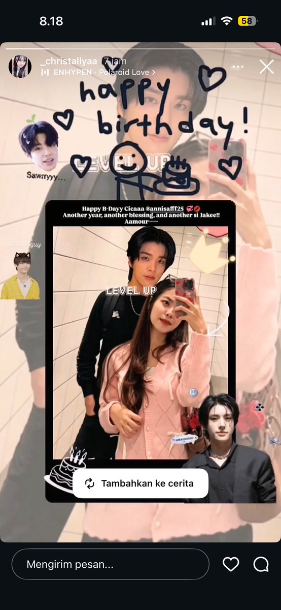 SimpuppyJakee's tweet photo. Hwappy birthday to meee hehe😝
btw ini lucu banget temenku ngepost foto yg bareng pacarku dia ganti pake muka jake😭😭 https://t.co/DExev1tkgl