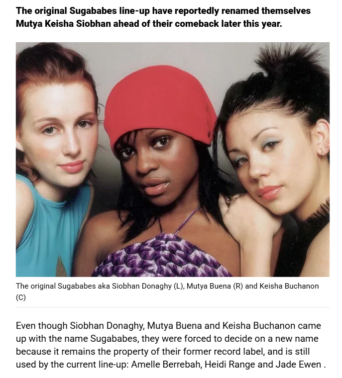 angelflashy555's tweet photo. 1998 mutya, keisha and siobhan create sugababes
2009 keisha, the last og member, gets removed from the group and replaced
2012 ogs reunite but cant use the sugababes name
2019 after years of legal battle they get the name back
2027 they release a new album called "sugababes"🥹 https://t.co/Dvko2JtEyZ