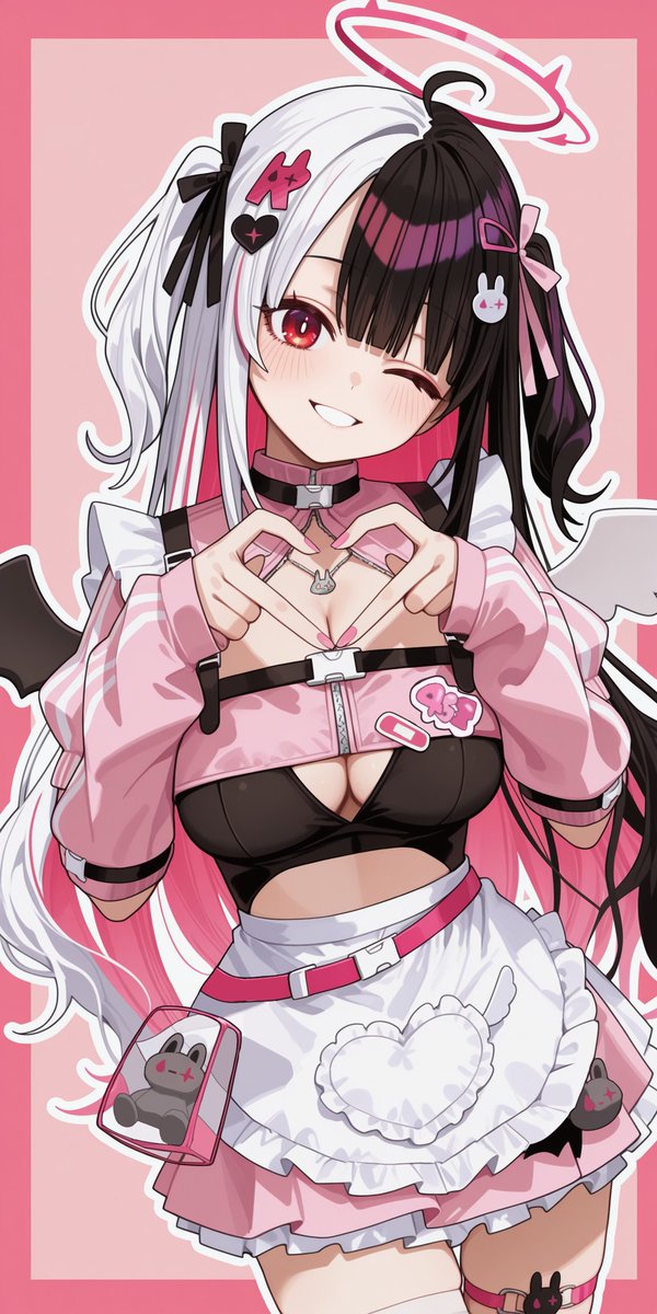 mofuA2llust's tweet photo. 天使悪魔衣装のyrmさん✨ https://t.co/kUnw7PWZrd