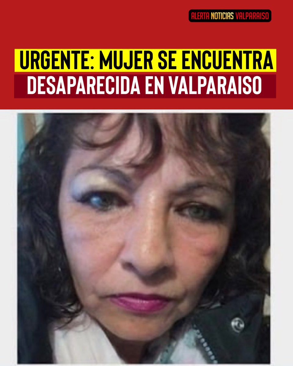 AlertaNoticiasV's tweet photo. Familiares y cercanos solicitan ayuda para encontrar a Maribel Farías Santana, quien fue vista por última vez durante la mañana del 19 de septiembre de 2026 en Valparaíso.

De acuerdo con la información entregada por su familia, Maribel vive en el cerro Barón y es de baja estatura, contextura delgada, cabello castaño con rulos y ojos claros.

Sus familiares se encuentran preocupados y realizan un llamado a la comunidad a colaborar difundiendo sus antecedentes y a entregar cualquier información que pueda ayudar a dar con su paradero.

Quienes tengan algún antecedente pueden comunicarse de manera urgente con la familia al teléfono 933 927 294.

Se solicita compartir esta información para ampliar su búsqueda.