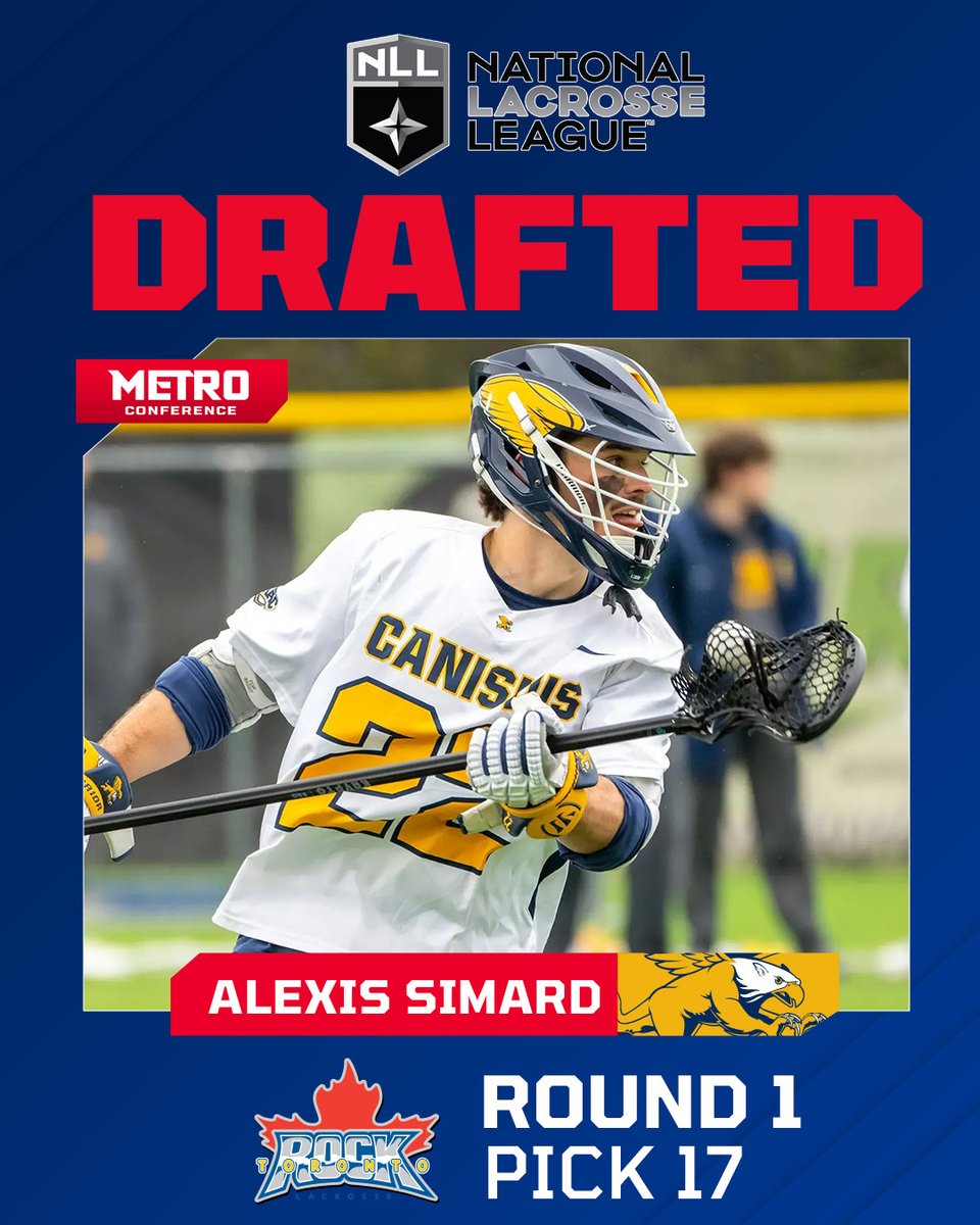 MetroConfSports's tweet photo. #MetroMade

@GriffsMLax's Alexis Simard has been selected 17th overall in the 2026 @NLL Entry Draft 🥍

@TorontoRockLax | @GoGriffs https://t.co/F1uQhhDnJh
