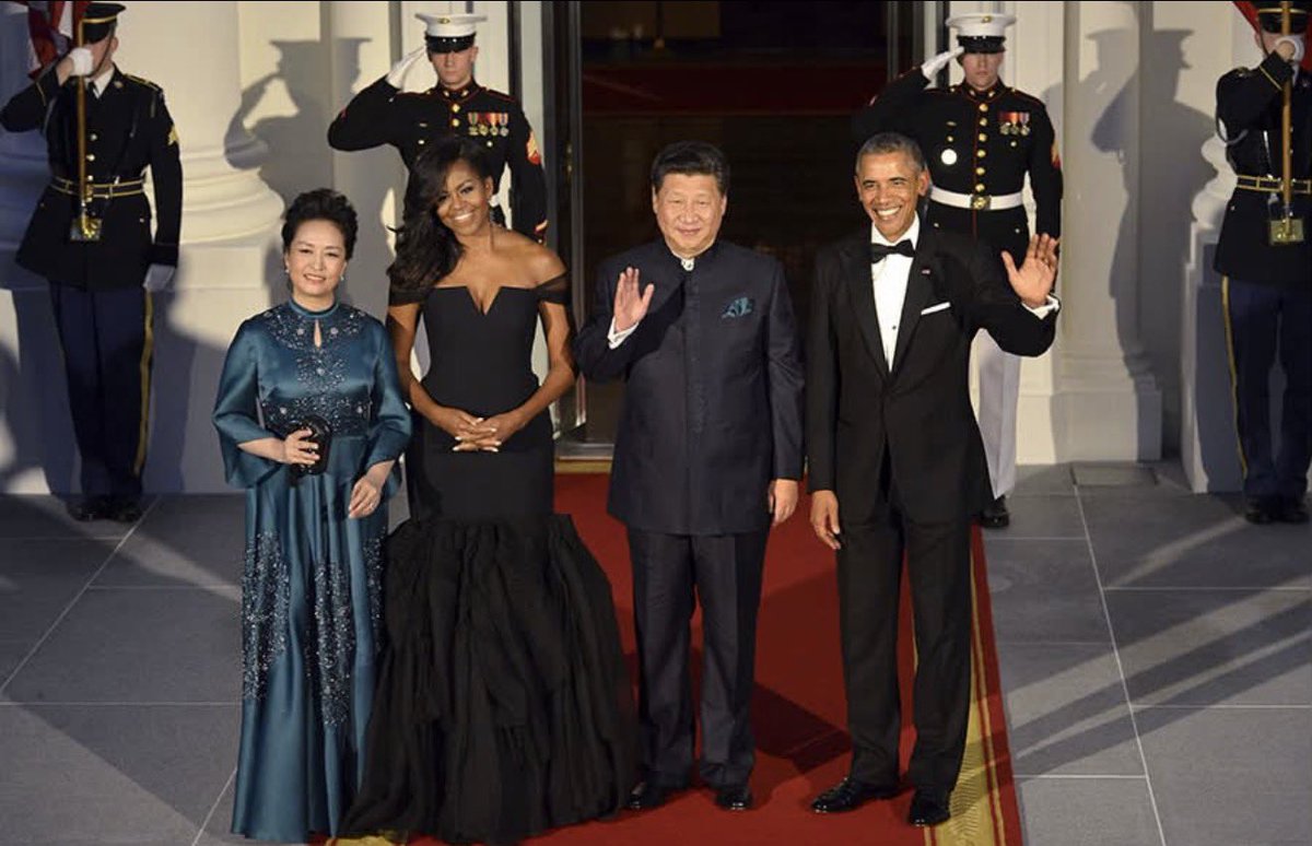 MikeBales's tweet photo. They’re outraged Trump rolled out the red carpet for Xi.
Obama did it first. Same guy. Same pomp. Different outrage. https://t.co/VccAEZG7bA
