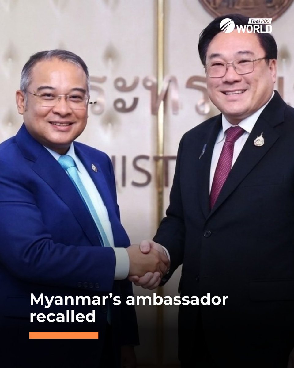 ThaiPBSWorld's tweet photo. Myanmar’s ambassador to Thailand, Zaw Zaw Soe, was recalled yesterday, reportedly for questioning the transport of migrant workers into Thailand and his issuance of visas to anti-government figures.

Read the full story via this link: https://t.co/oQUUoeGZi9 https://t.co/Ox9oz1RZMk