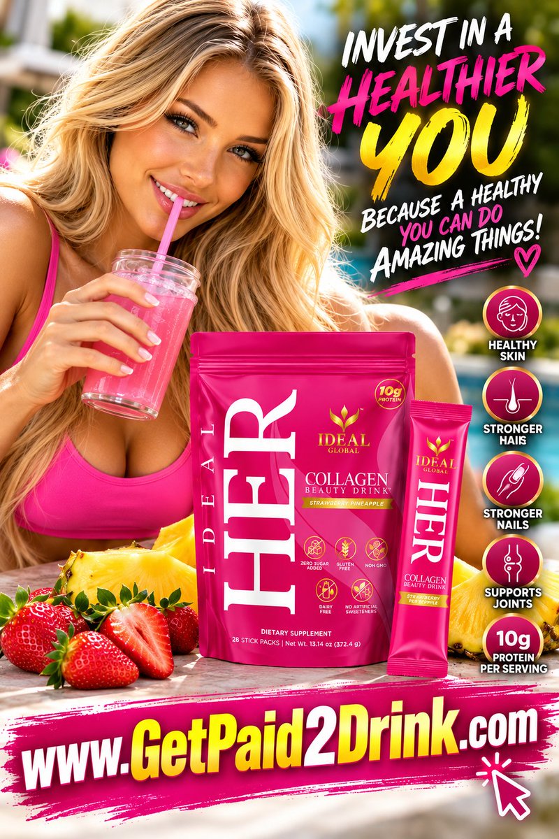 getpaid2drinks's tweet photo. Everywhere we go, people are saying, we love IDEAL COLLAGEN .
IDEAL HER™ Collagen Beauty Drink is a premium daily collagen formula designed to support beauty and wellness
https://t.co/ytHk2R9oJg
#collagen #fitlife #fypシ゚viralシ #Synergy #healthyliving #azrealtor #tiktok https://t.co/b11xDVpfHb