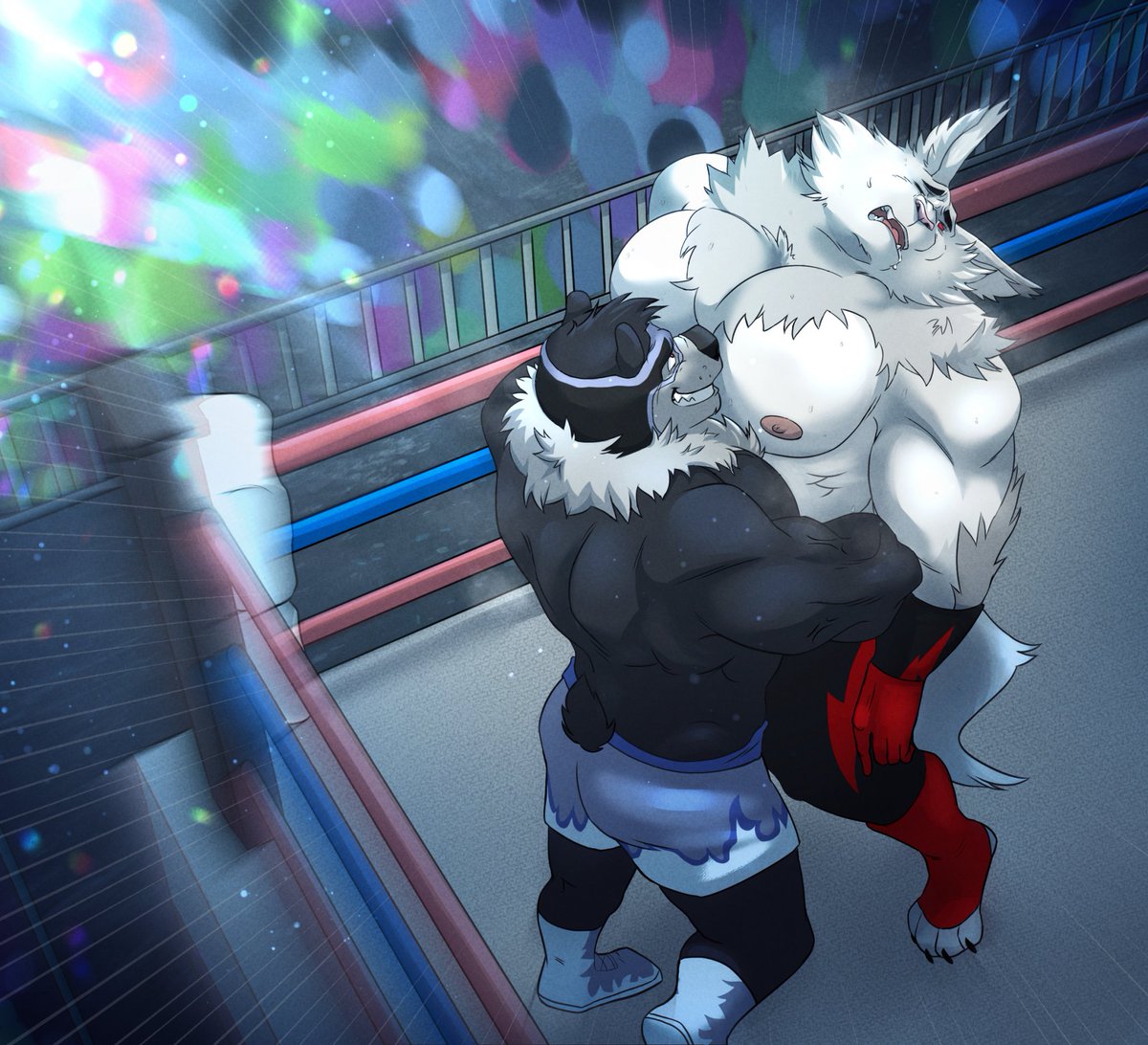 Whisp_JC's tweet photo. Bearhug! 

Comm for Lioncats over at bsky! thank you for the support!!! ✨ https://t.co/zONMECa6Wr
