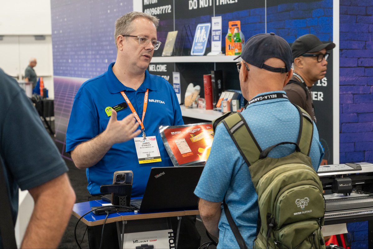 MutohAmerica's tweet photo. Level 2: Cleared! 🎮✅
 
Day 2 at PRINTING United 2026 brought even more live demos, great conversations, and plenty of excitement around the new XpertJet 661UF Pro. Swipe through for some of today's highlights.
 
Final round tomorrow! Don't miss your last chance to visit us at📍Booth #C1315.
 
#MUTOH #PRINTINGUnited #DigitalPrinting #LargeFormat