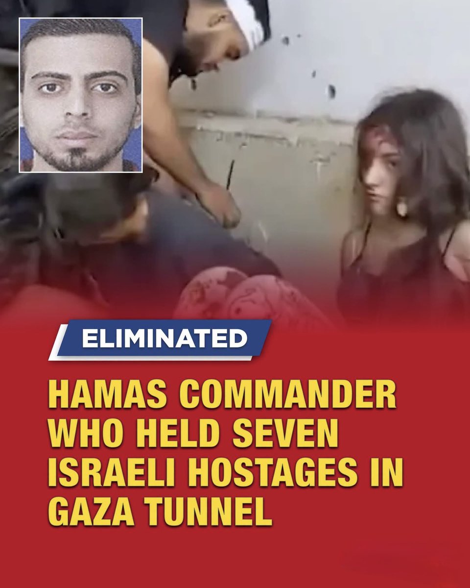 FarazPervaiz3's tweet photo. 🚨BREAKING: The Israel Defense Forces has eliminated Hamas commander Mahmoud Abd al-Fattah Awad in an airstrike in Gaza City, he held seven hostages—Daniella Gilboa, Karina Ariev, Doron Steinbrecher, Naama Levy, Ziv Berman, Omri Miran, and Eitan Mor—in a tunnel after abducting them.

The IDF said Awad had recently planned terror attacks against Israeli soldiers and civilians and worked to rebuild Hamas capabilities in violation of the ceasefire.