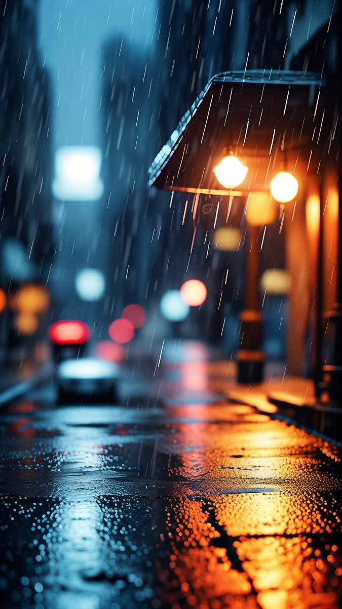 InocenciaGeht's tweet photo. A rainy afternoon in the city — street puddles reflecting neon signs, the sound of distant chatter mixing with rain tapping on umbrellas. Simple little moments that make the ordinary feel vivid. https://t.co/d06nUFhr3I