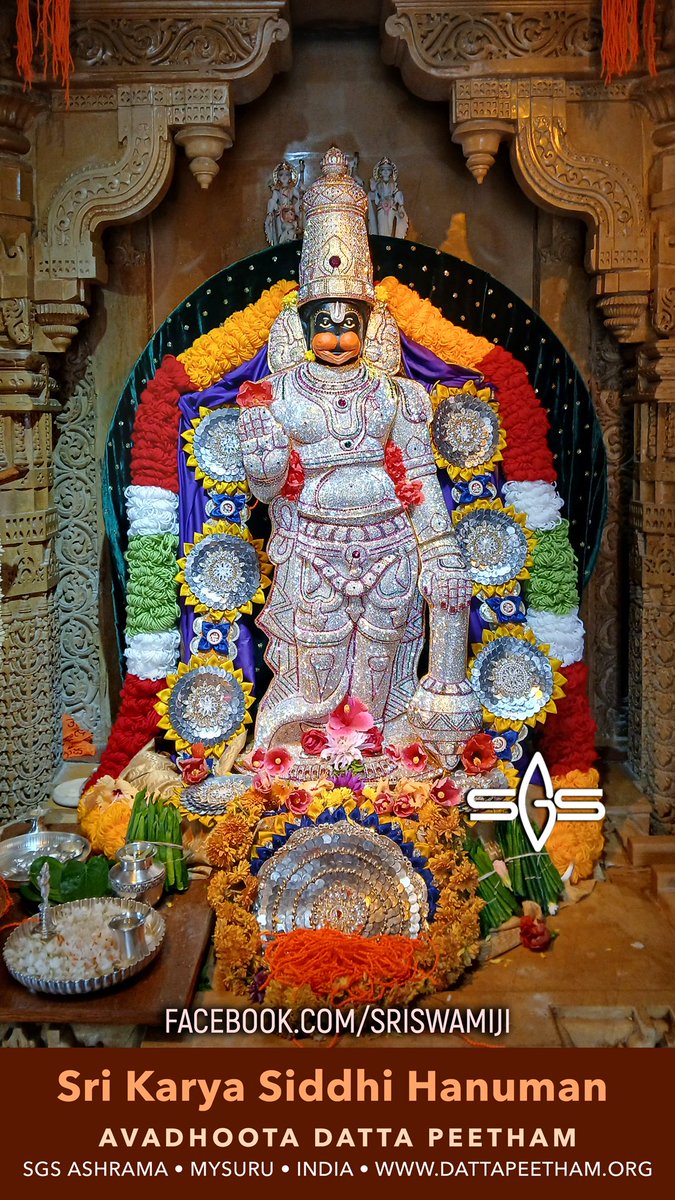 SgsSwamiji's tweet photo. Vajra Kavacha Alankara for Sri Karya Siddhi Hanuman at Avadhoota Datta Peetham, Mysuru.

श्री कार्य सिद्धि आंजनेय स्वामी का वज्र कवच् अलंकार, अवधूत दत्त पीठम, मैसुर.

#BhajarangBali #anjaneya #Hanuman #rama #sgsswamiji https://t.co/B9J4mgnhTi