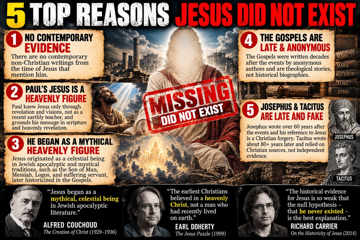Know_More_News's tweet photo. Jesus never existed https://t.co/YP4VSKRILv