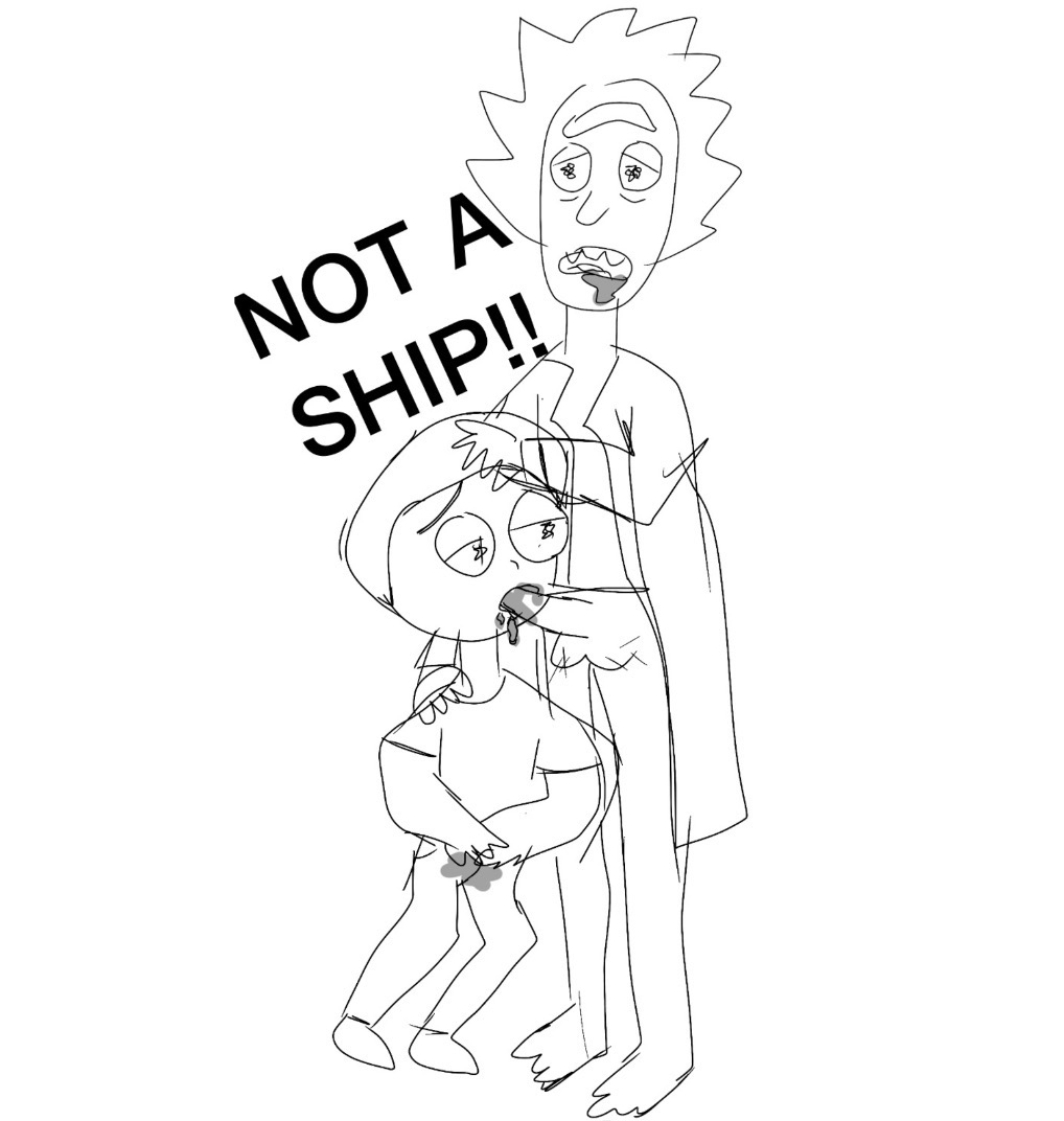 quipsip's tweet photo. Hey guys check out my totally platonic Rick and Morty fanart! This is not Rickorty for all you weirdos asking. 😊 Tagged Rickorty for exposure! #rickorty #ironic https://t.co/8ofF0xT9dy