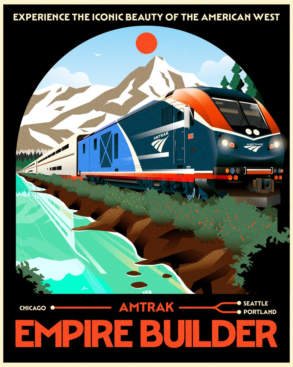 Amtrak's tweet photo. some empires are built on the rails 👑 https://t.co/2dq41aQSri