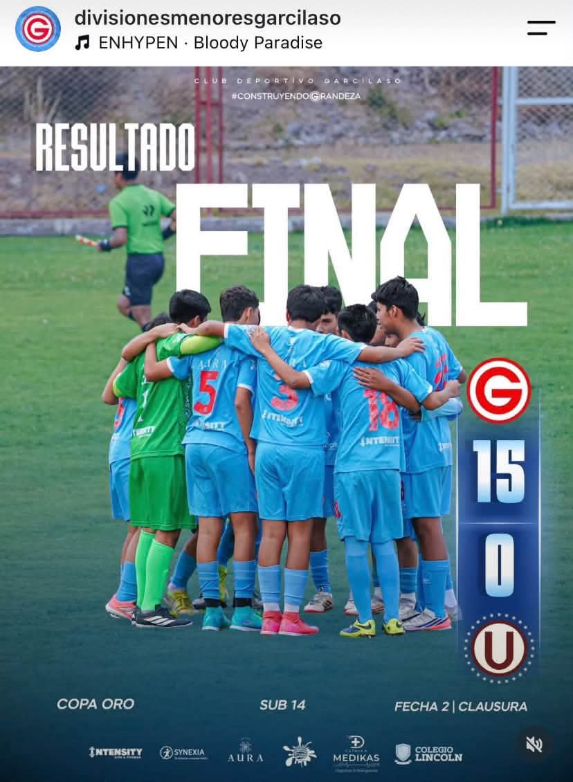Ochante0801's tweet photo. DEPORTIVO GARCILASO 31- Universitario 0 https://t.co/turgwXBL9X