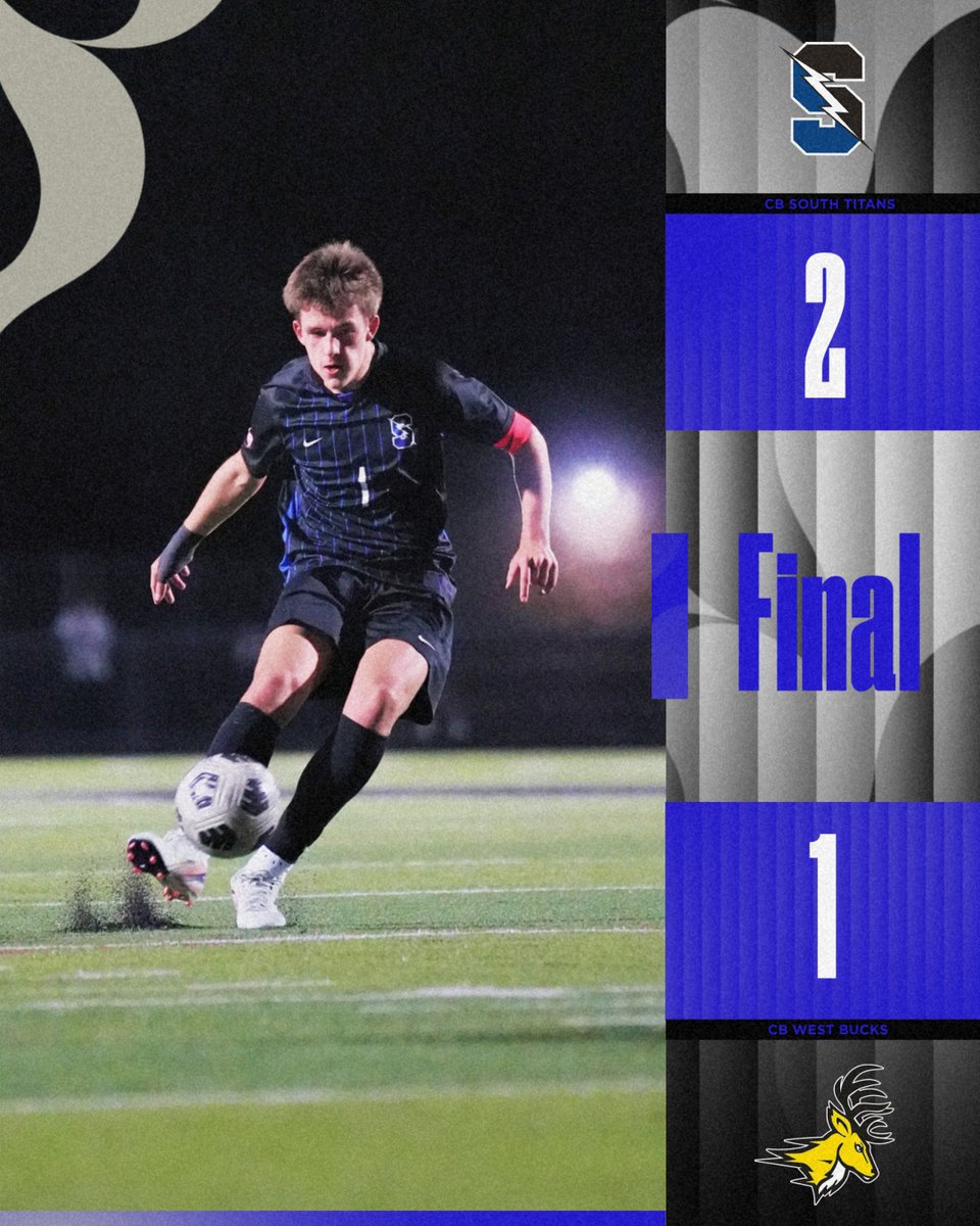CBSouthTitans's tweet photo. FINAL SCORE: @CBSouthHS Boys Soccer defeats visiting CB West, 2-1, on Thursday night in @SOLsports @PIAASports action! #TitansWin #Believe #ROW #CBSouthAthletics https://t.co/ZrKrcMZfQi