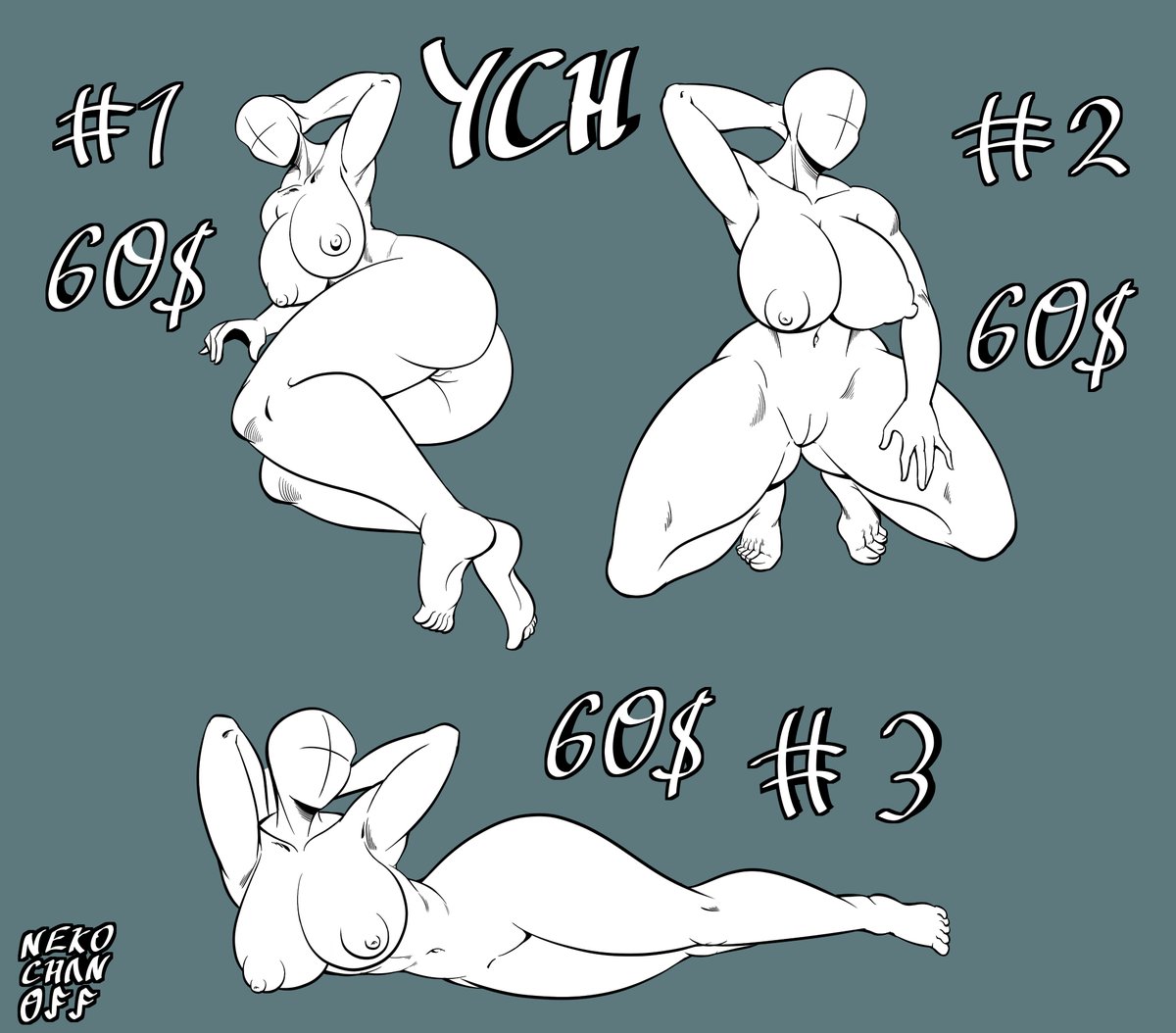 nekochanoff's tweet photo. 🍆YCH tripple pack🍆
🍆Every pose is 60$🍆
🍆Any species🍆
🍆Each pose is 3 slots🍆
________________   
  Feel free to DM me on X and Discord if you are interested https://t.co/jxJx3xhkR9