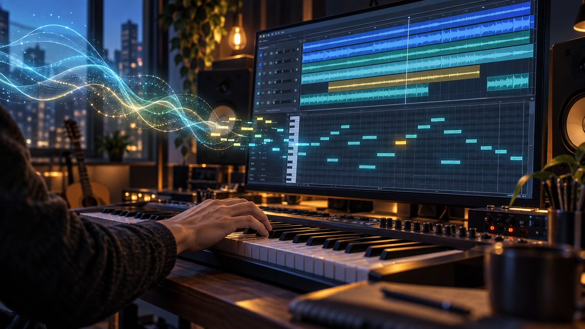 Practical_AI_'s tweet photo. DAW（音楽制作ソフト）について、少しマニアックな話をします。

僕は10年以上、音楽を作ってきました。普段使っているLogic ProやCubase、Studio One(Fender Studio Pro)など、既存のDAWにはこれからも期待しています。

ただ、Sunoのような音楽生成AIが登場してから、自分の制作スタイルを考え直すようになりました。

正直、最初は抵抗がありました。

時間をかけて覚えた操作や、試行錯誤して身につけた技術。それが一瞬で飛び越えられてしまうように感じたからです。長く音楽制作を続けてきた人の中には、似た感覚を持った方もいるのではないでしょうか。

ただ、音楽以外でも日常的にAIを使ううちに、慣れた方法だけにこだわることで、自分の表現の可能性を狭めていないか、とも思うようになりました。

もちろん、既存のDAWも進化しています。Logic Proには、すでにAIを活用した演奏支援や音源分離の機能があります。

そのうえで僕が期待しているのは、制作の一部を便利にするだけでなく、アイデアを出し、試し、作り直すところまで、AIと自然にやり取りできる制作環境です。

例えば「このサビをもっと開放的にしたい」と伝えると、コードや楽器編成の案が出てくる。その案を聴き比べ、気に入った部分を選び、最後は一音ずつ自分で詰めていく。そんな制作を、使い慣れたDAWの中で完結させたい。

Sunoも生成だけでなく、編集を含む制作環境へと踏み込んでいます。生成AIとDAWの境界は、これからさらに曖昧になっていくのだと思います。

既存のDAWには、積み重ねてきた精密な編集機能と、制作者からの信頼があります。ただ、従来の使い方に応えることと、制作方法そのものを変えることを両立するのは、簡単ではないはずです。

ここには「イノベーションのジレンマ」に通じる難しさも感じます。今の利用者が求める改善を重ねる間に、新しいツールが音楽制作の入口そのものを変えていく。その可能性に、危機感があります。

学習データや権利者への配慮など、向き合うべき課題もあります。それでも、生成の速さと、自分の意図を細部まで反映できる自由さがつながれば、音楽制作はもっと面白くなるはずです。

そして、候補を簡単に作れるようになるほど、「何を選び、どう仕上げるか」が大切になる。これまで培ってきた耳や経験は、そこでも生きると思います。

僕はDTM（DAW）が好きだからこそ、その進化を見たいです。

AIの提案をきっかけに、自分では思いつかなかった音へ進み、最後は自分の耳で仕上げる。そんな制作が自然にできるDAWに進化することを期待しています。