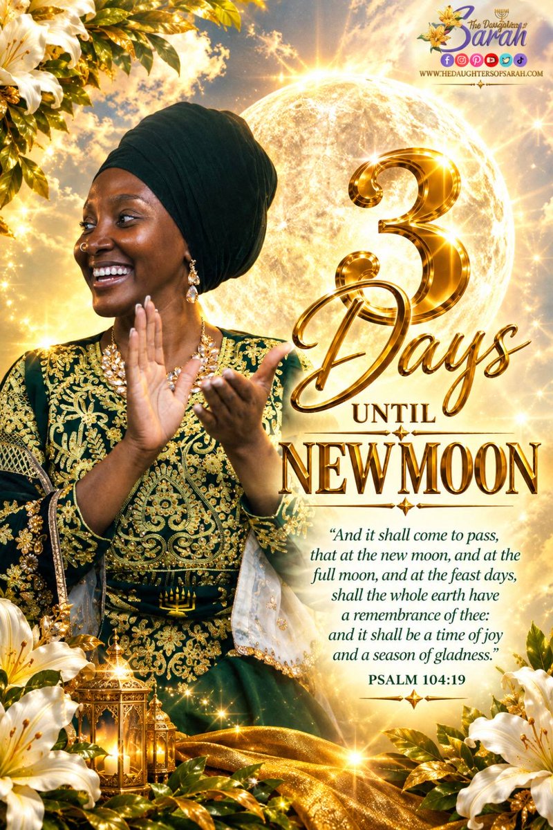 DOS_IUIC's tweet photo. 3 DAYS! ๐๐ The New Moon is right around the corner! Letโs get ready to fellowship, rejoice, and enjoy! โจ
#NewMoon #HighHolyDays #Fellowship #Joyfulness #Gladness #CommandmentKeepers https://t.co/MufyPLWrJP