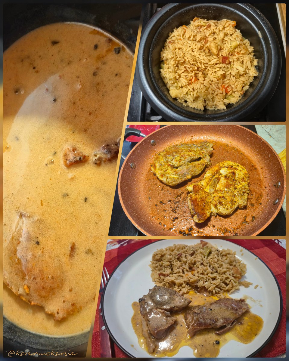 karenmckersie's tweet photo. 😋🍽 Tonights dinner: Slow cooker pork chops in mushroom soup + Rice with veggies, Tender & delicious Smothered in gravy! 😋🍽😘
#Dinner #PorkChops #SlowCooker #Food #Rice #Gravy https://t.co/kdXCHGbsaM