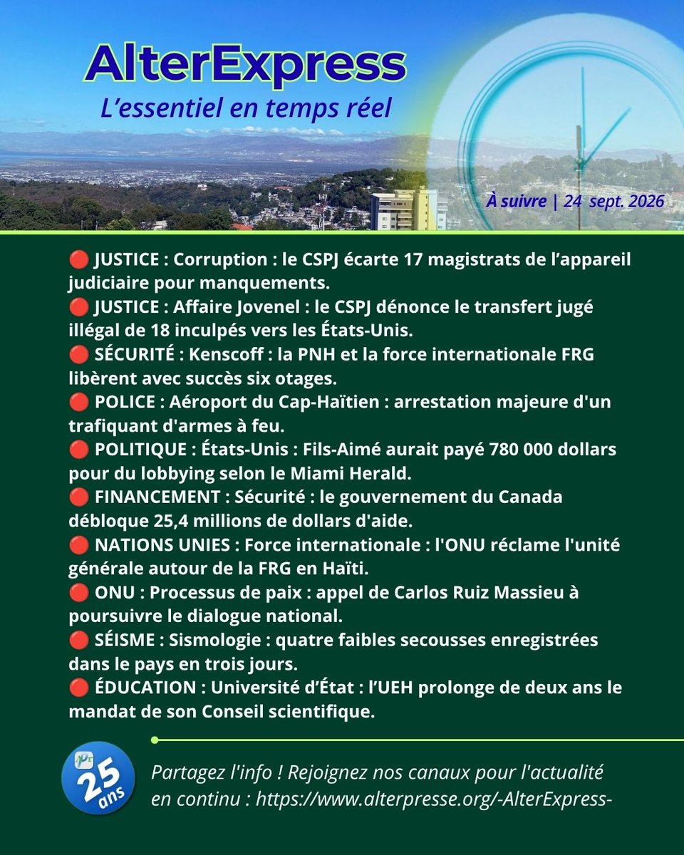 AlterPresse's tweet photo. 📰 AlterExpress | Les dernières brèves d’actualité d’AlterPresse.
👉 Retrouvez-les dans la rubrique AlterExpress : https://t.co/Eq6rrtfXTx https://t.co/eXLTERjNSy