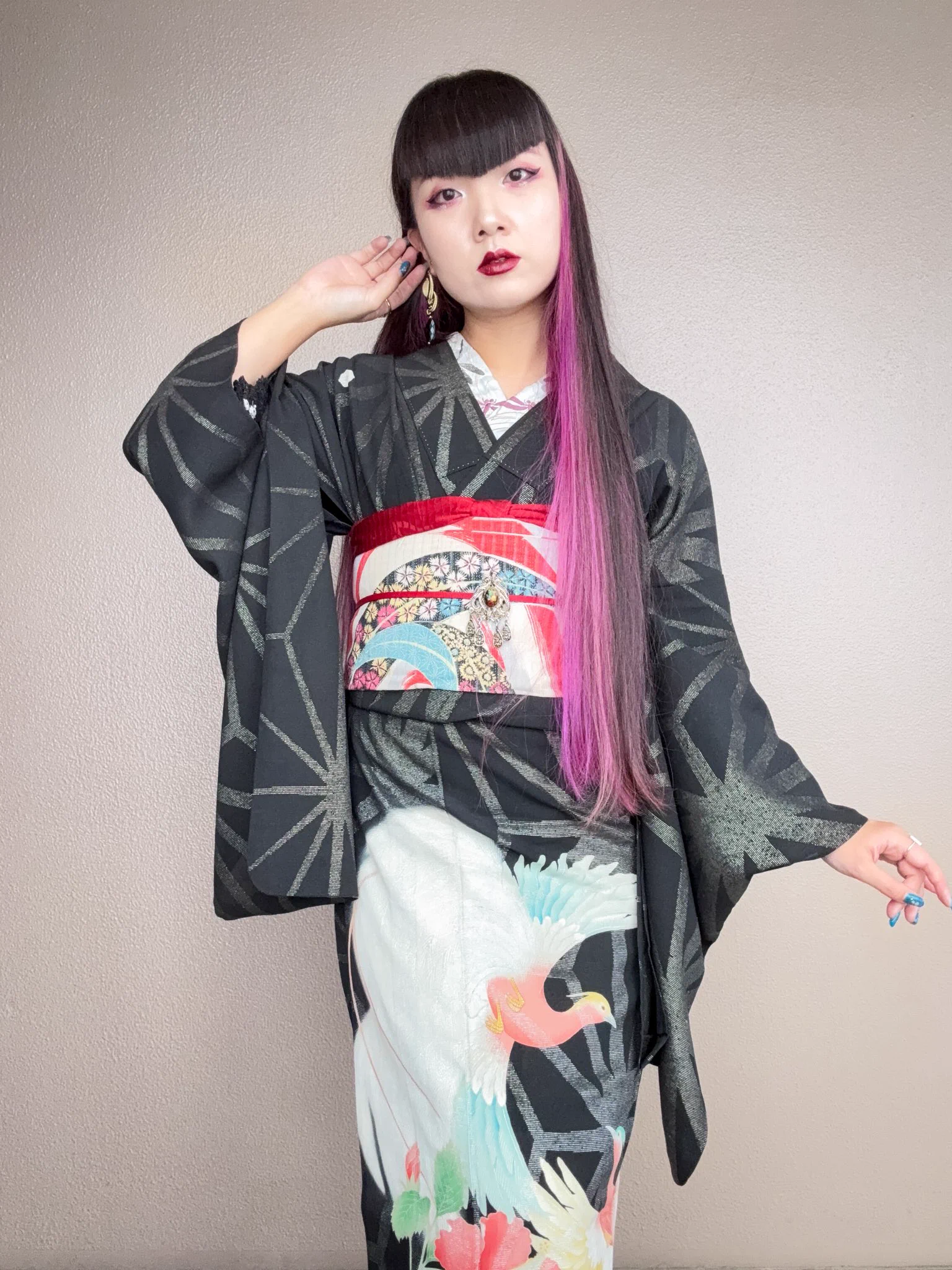 夏着物紗正絹　麻の葉柄、 グレー　美品 Takako Abe on X: 