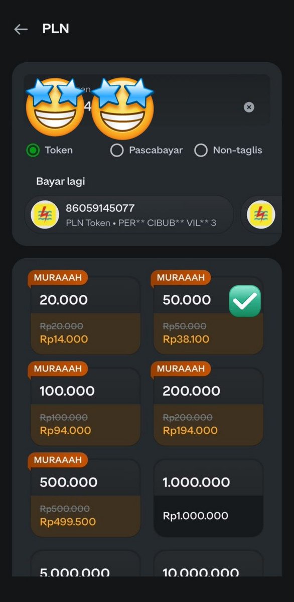 AsepFandy47's tweet photo. info penting buat warga X! isi token PLN 50ribu bayar 40ribu aja di apk gopay, udah include admin promonya cuma september ini #DISKONPLNDIGOPAY https://t.co/BvXfTy1m0U