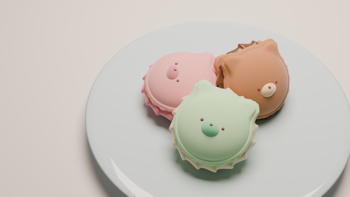 __enacha's tweet photo. くまマカロン🐻‍❄️
#blender https://t.co/lukF2WTwkN