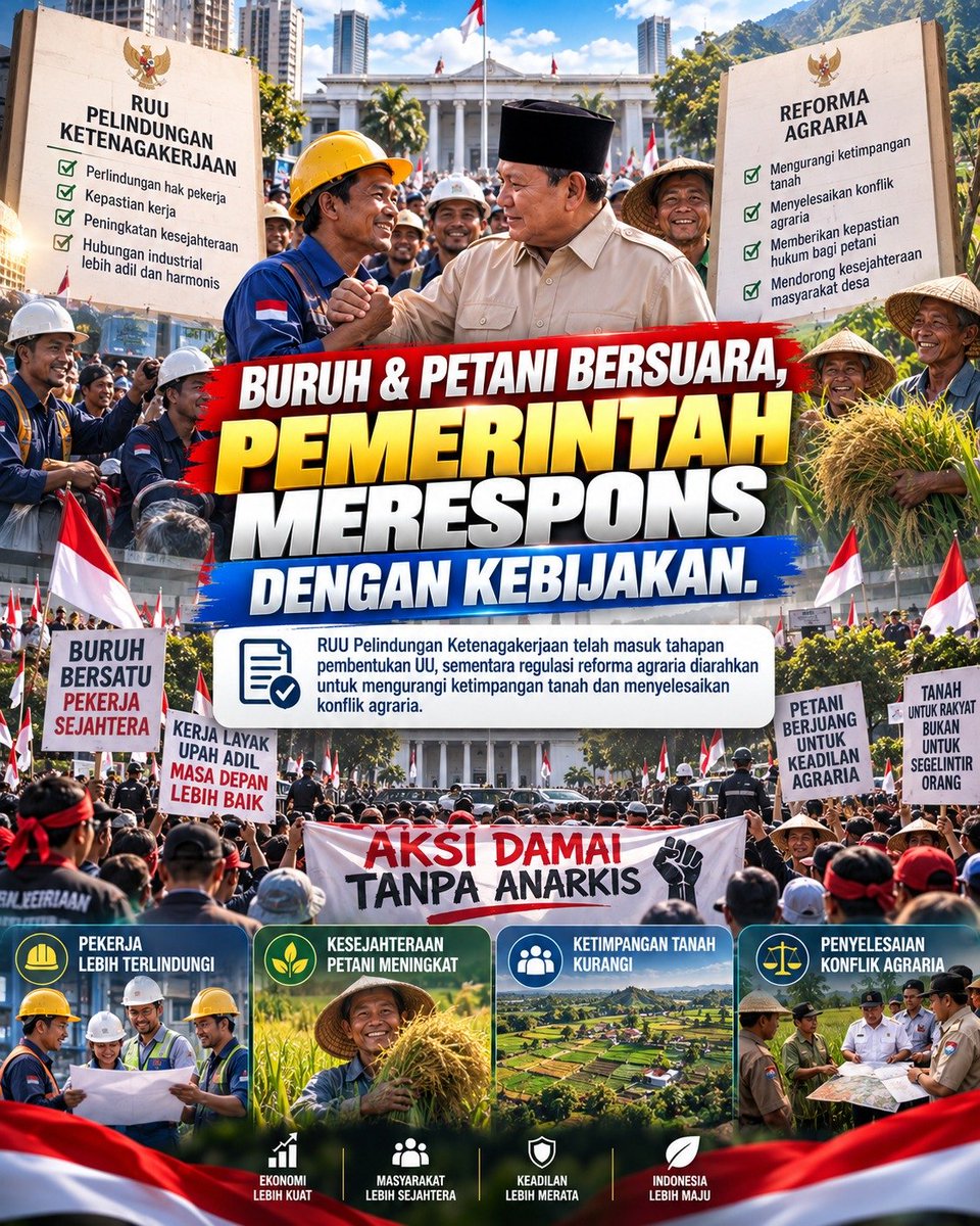 MobilalaNauw's tweet photo. Buruh &amp; Petani Bersuara, Pemerintah Merespons Dengan Kebijakan!

Pemerintah Pro Buruh maka Mari Suarakan Dengan Bijak

#DemoTetapDamai https://t.co/wzJkiOmKMs