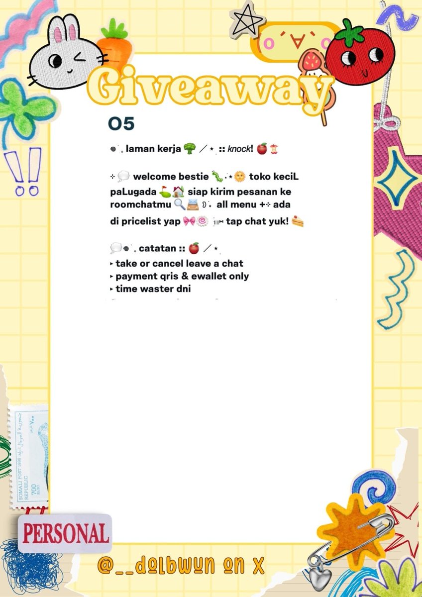 __dolbwun's tweet photo. 💬🖐🏻 haYiii! cabat 👧🏻🛝 help repost ❓️ dankè so much 🥟🥢 have a nice day l♡ve :3

🐇 :: aku ada ⁠˖⁠ ꒰ 5 free wording 🍮 ⁠꒱ 彡  ๋࣭  ࣪ ˖✩ bio wabis yang siap angkut nie 🧺🧼 detailnya❓️ cek dibawah  yaa ⬇️ 👛  #bealanja https://t.co/mJw9qJYzD8