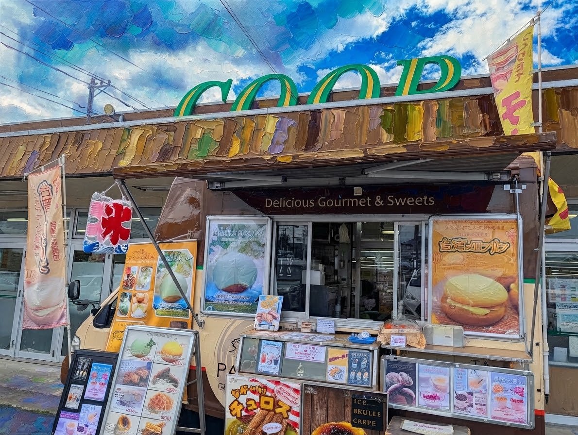 pabrata's tweet photo. おはようございます😃

ぐらつきながら保ってる天気!?

本日はcoop大富店さんにて出店していますのでよろしくお願いします。
シルクアイス新メニューになったわ！
詳細はキッチンカーにて確かめてね♥️ https://t.co/BN8Mmwe8Fn
