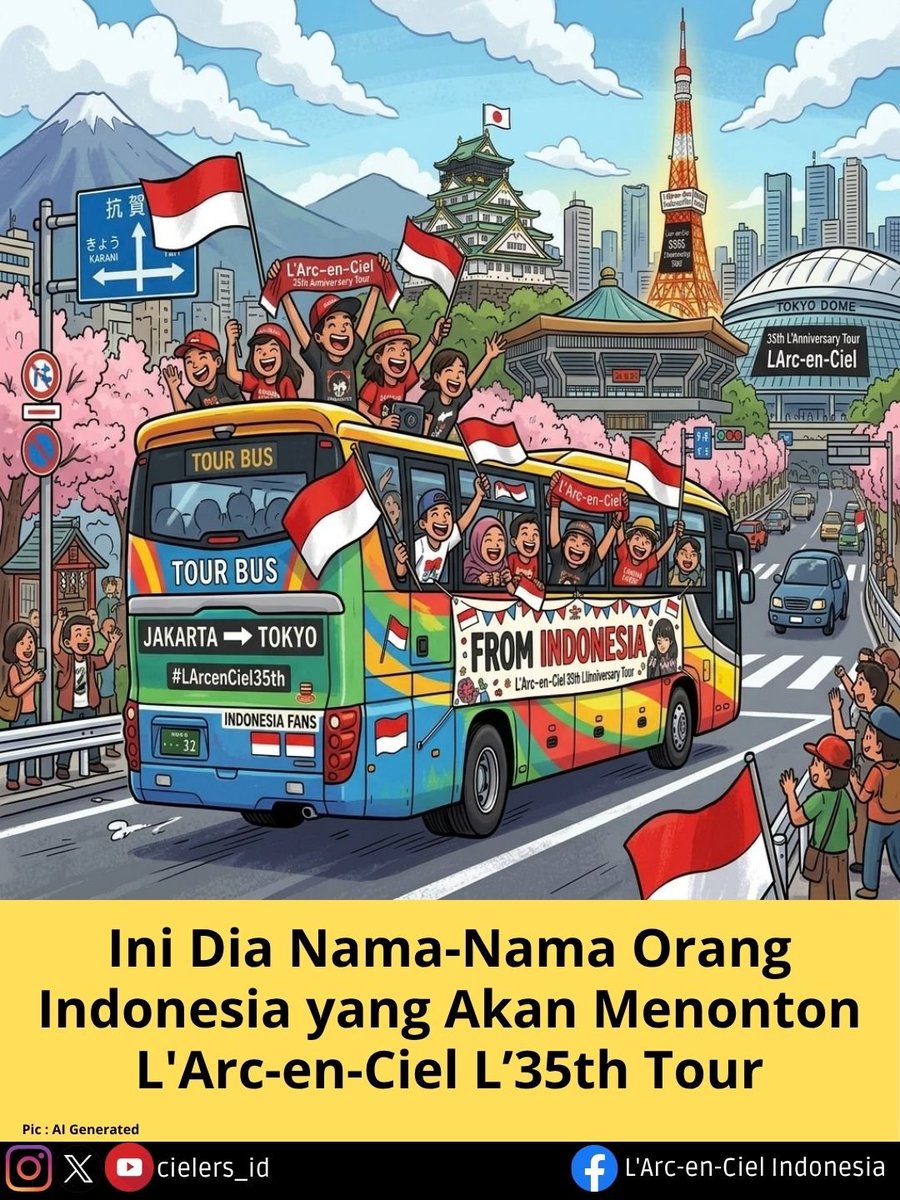 Cielers_ID's tweet photo. Nama-nama penonton dari Indonesia yang akan berangkat ke Jepang untuk menonton konser L'Arc-en-Ciel 35th Anniversary Tour. https://t.co/jTLhfPvE4h