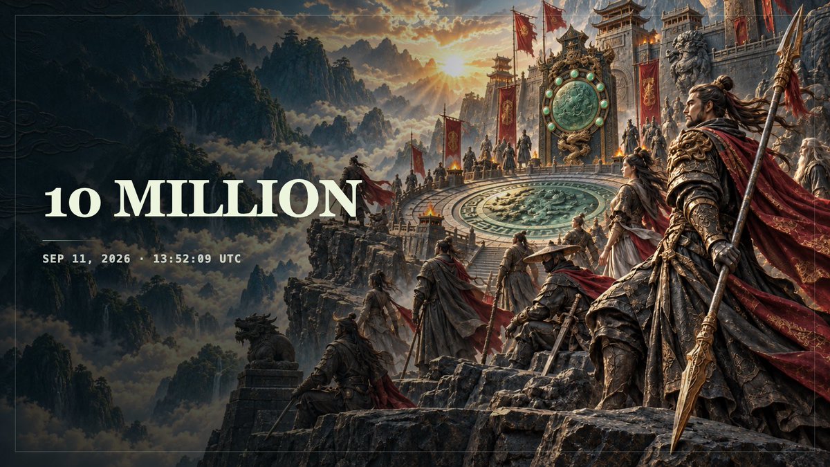funverse_gg's tweet photo. Ten days into the chronicle,  
the warriors walked as one—  
until a river of jade became a sea of ten million.

On September 1, 2026, FUN LONGINUS entered Anubis Chain at block #12,729,424.

There, the first page of the Martial Realm was written onchain.

Ten days, three hours and thirty-three minutes later, at block #13,605,917, the LGNS held within the fLGNS pool crossed:

10,000,000 LGNS

This is more than a number preserved onchain.

It is a milestone raised by every warrior who entered the realm.

Every journey taken,  
every encounter in the Arena,  
and every warrior who chose to walk beside us  
has left a mark upon this path.

One warrior may kindle a spark.  
Together, a thousand sparks can illuminate the realm.

From a single Arena to ten million gathered within the pool, every step has been carved into a block—and every chapter written by the warriors themselves.

Block time:  
September 11, 2026  
13:52:09 UTC  
21:52:09 UTC+8

Block hash:  
0x1274dd038a01e7e99eb07ec5bb5c528aa54ef6cba7d60ef20e5aa19b874fe179

Ten million has been reached.  
A new horizon now opens.

The numbers endure.  
The chain bears witness.

#FUNVERSE #FUNLONGINUS #fLGNS #AnubisChain #GameFi