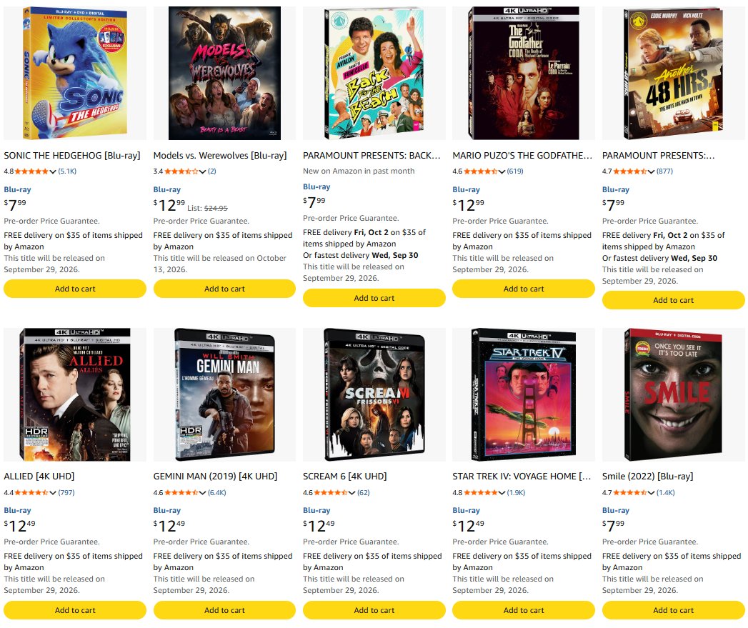 wherecanbuythis's tweet photo. More Paramount 4K UHD / Blu-ray reissues are available for preorders. 

Some amazing titles in there. All will be released next week.

Price from $7.99 to $14.99, out Sept 29. 
Shop the deal here: https://t.co/x0cH1sTALx #ad https://t.co/TUtAYi8J1X