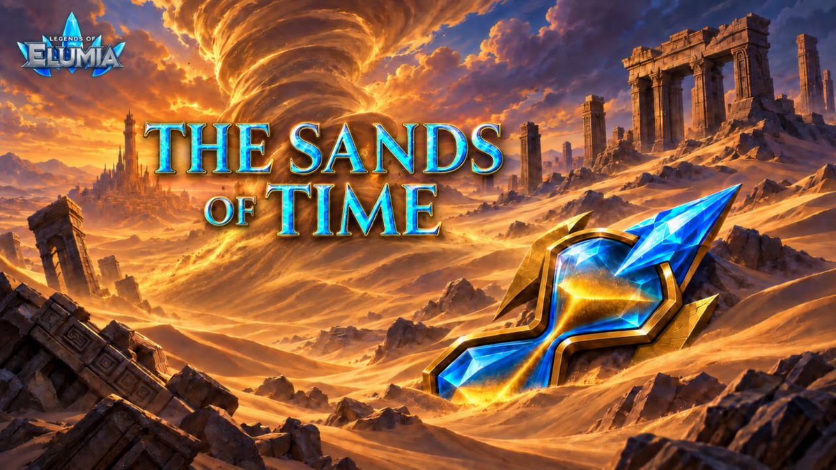 PlayElumia's tweet photo. The Sands of Time: Season 4 is LIVE in Elumia.

Reach Level 30, explore the four elemental wings, battle world bosses, and forge the new Stormforged Water Armor.

Double EXP is live for the first week, alongside a special weekend leaderboard event with exclusive Temple Cobalt rewards.

Check the caption for more details…