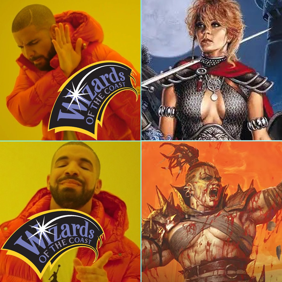 OneManIndie2020's tweet photo. WOTC: "Reject Normalcy, EMBRACE MODERNITY!"
#boobgate #wotc #clydecaldwell #dnd #osr

https://t.co/ReRvhONMP4 https://t.co/UZd1JG4IPE