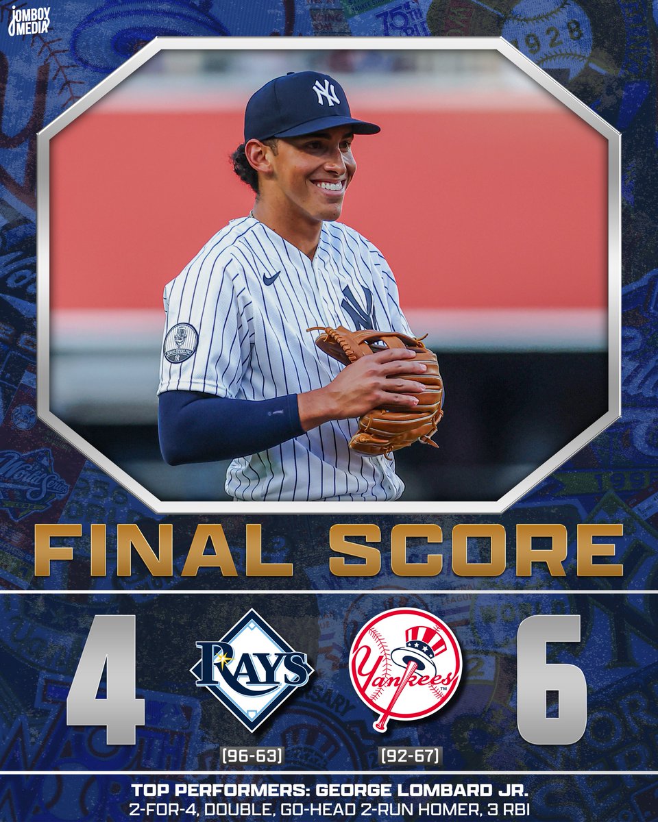 TalkinYanks's tweet photo. Yankees take 3 out of 4 against Tampa! https://t.co/s8wNm7Hum5