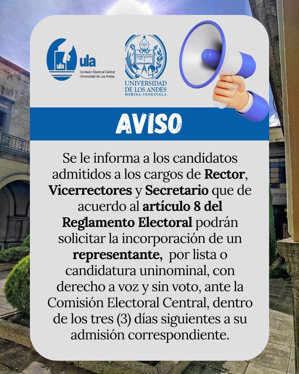 comisionelecULA's tweet photo. Comisión electoral central informa https://t.co/DmKnyqRLG2