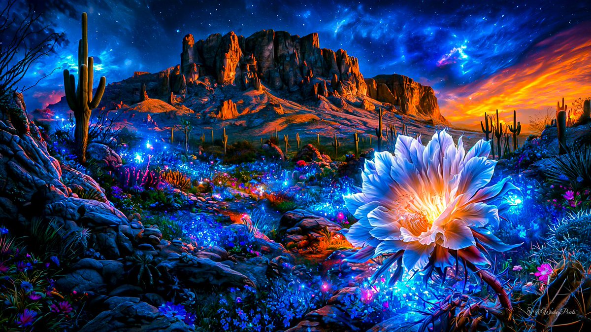 WickeyPixels's tweet photo. Light in the desert.

#Arizona #DesertFlora #aiart #AIArtistCommunity https://t.co/5rQJjVzS7g