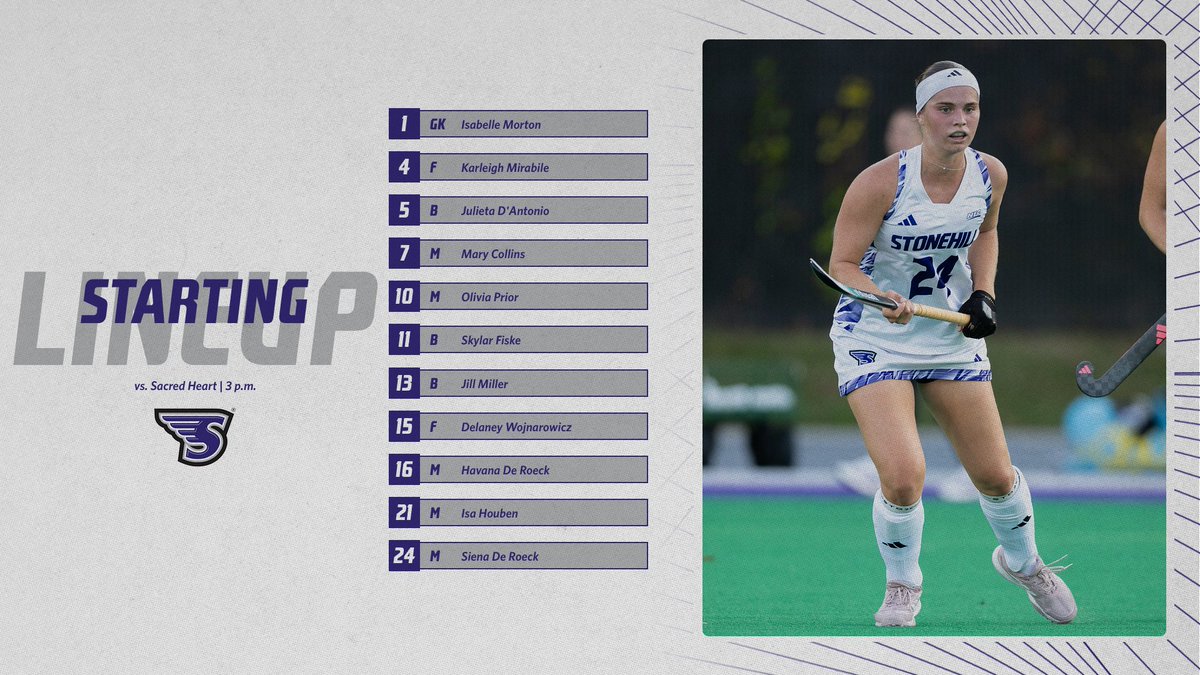 Stonehillfh's tweet photo. Our starting lineup for this afternoon's home contest

#GoHill #NECFH https://t.co/GVrUXKVSLY