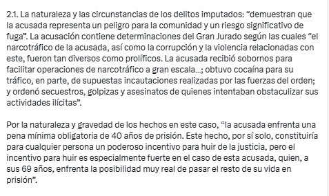 ElNacionalWeb's tweet photo. #24Sep | La Fiscalía de Estados Unidos solicitó formalmente a una corte de Nueva York rechazar la libertad provisional para Cilia Flores, argumentando que existe un "significativo riesgo de fuga" ante los graves cargos por narcotráfico que enfrenta. ⚖️🇺🇸

Las autoridades desestimaron los argumentos de la defensa sobre su estado de salud, señalando que recibe atención adecuada en el centro de reclusión de Brooklyn y que una posible condena de larga duración representa un fuerte incentivo para evadir la justicia, a la espera de la audiencia fijada para el próximo 8 de octubre. ⛓🔒

🔗 Lee más en https://t.co/3MJqMb0PlH