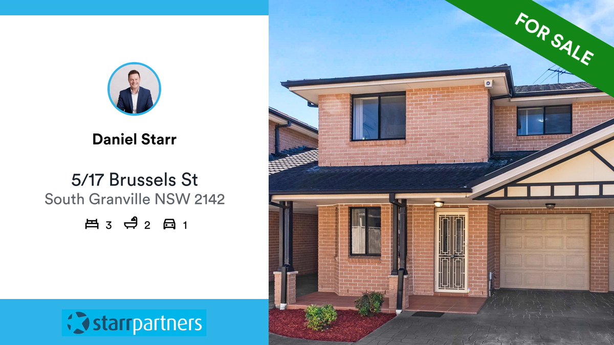 DanielStarrSP's tweet photo. 🛌 3 🛀 2 🚘 1
📍 5/17 Brussels St, South Granville, NSW, 2142

My latest listing on RateMyAgent.

https://t.co/Ny2gbd9SUe

...
#ratemyagent #realestate #Starr_Partners_Merrylands https://t.co/WSdgF9s6kc