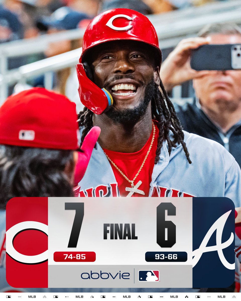 The @​Reds win behind Elly De La Cruz’s 30th homer of the season!

(MLB x @​AbbVie) 
 [📷](https://pbs.twimg.com/media/HTBvBmjXMAA_Phk.jpg) https://pbs.twimg.co
